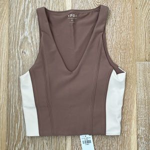 Abercrombie & Fitch YPB sculptLUX Slim V-Neck Tank, built-in bra with pads